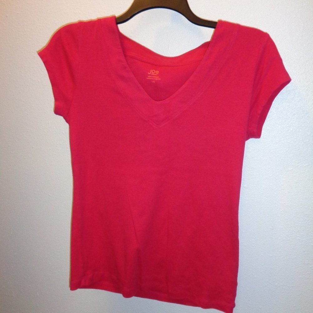 JOE Fresh Women's V-Neck Pink Top Size Large